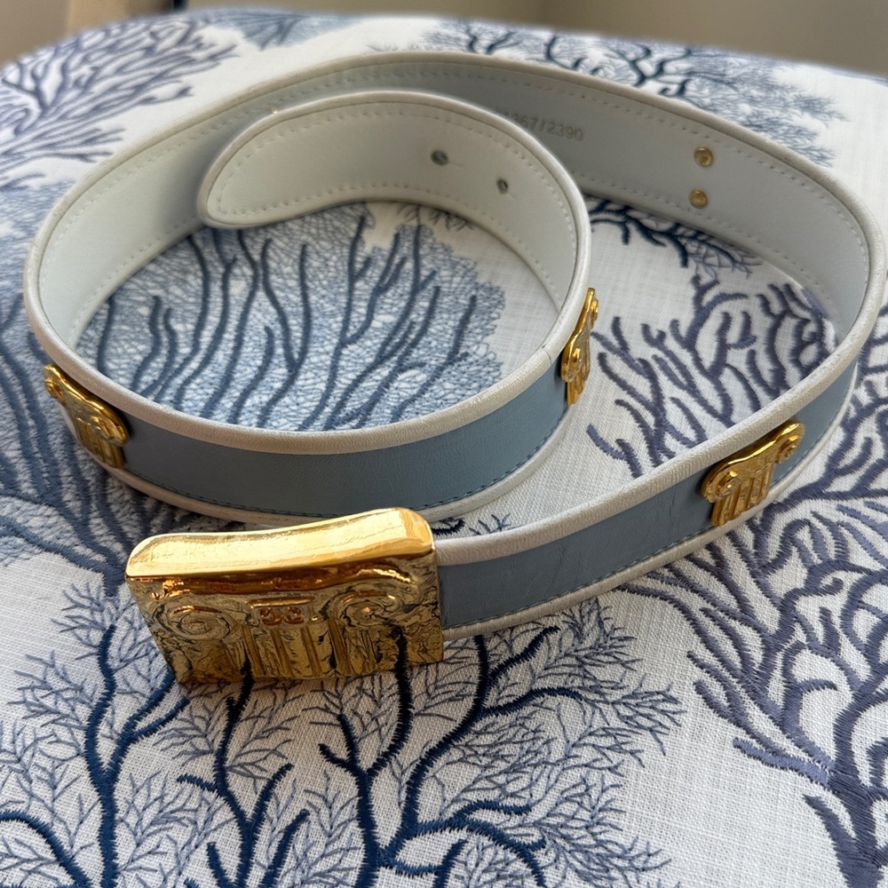 Escada leather belt with column motif (size 38) - Picture 4 of 7